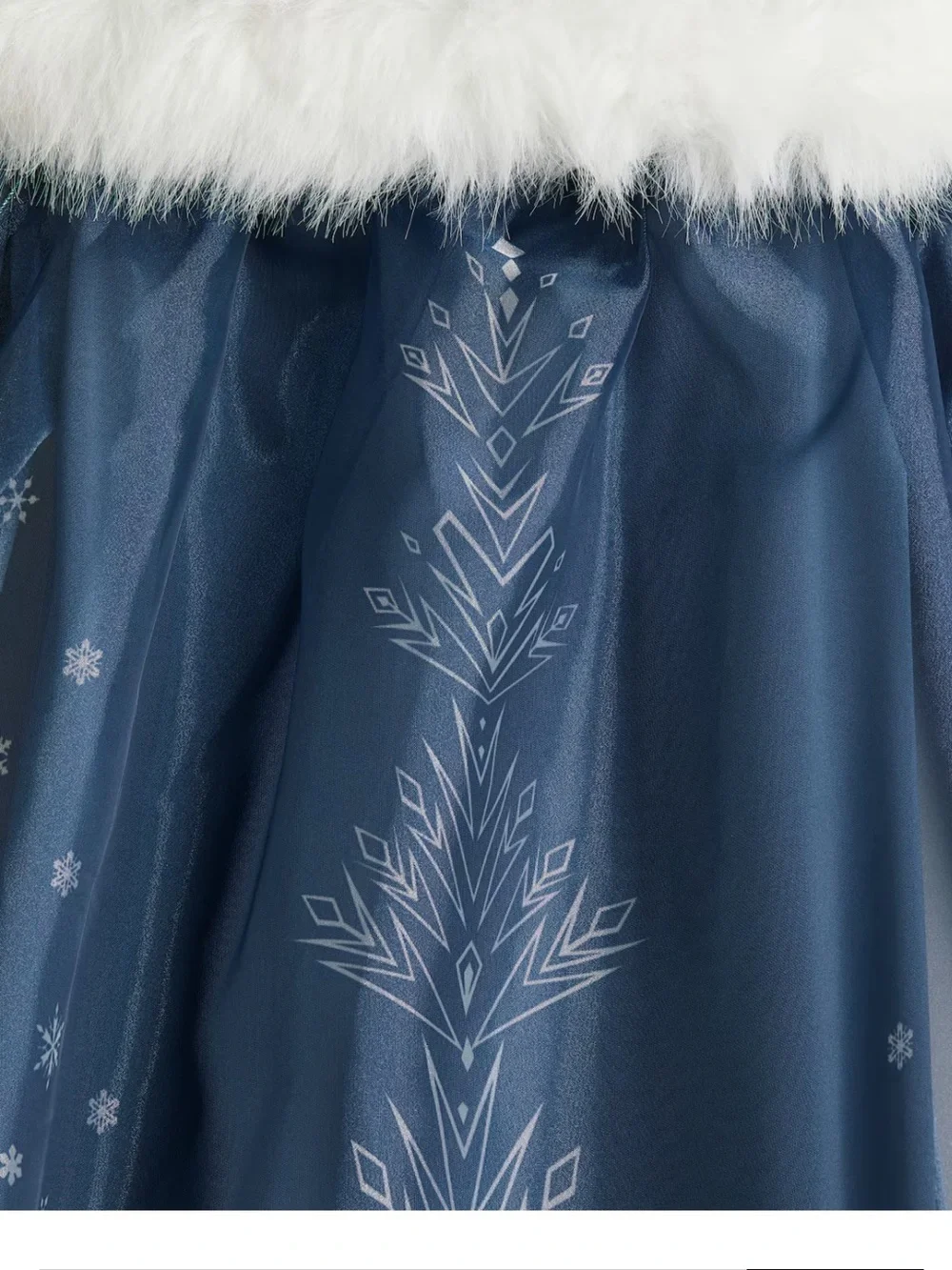 Girls H&M Disney Elsa frozen Ice Princess Dress with Fur Trim Sz 6/7 nwot